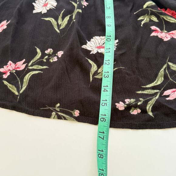 Hollister Floral Off the Shoulder Sz Med Bell Sleeves Crop Boho Peasant Y2K Top - Picture 8 of 11